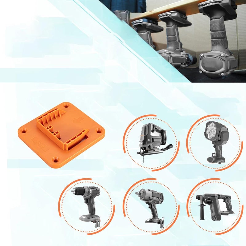 Crivnhar Tool Drill Mount Holder Compatible for RIDGID 18V Li-ion Drills, Heavy Duty ABS Tools Wall Dock Hanger for Garage, Workshop, Work Truck, 20 Screws, 5 Packs (No Tool) - Image 3